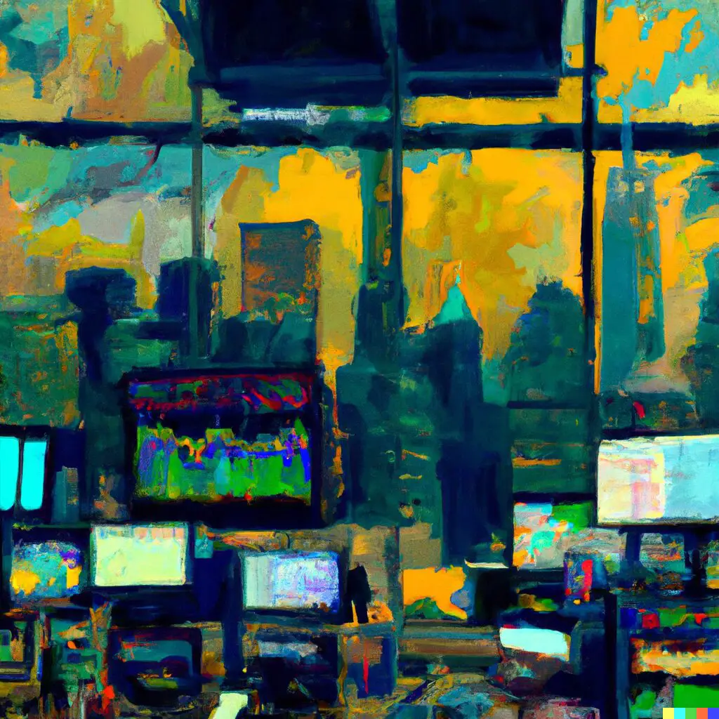 bloomberg terminal oil painting