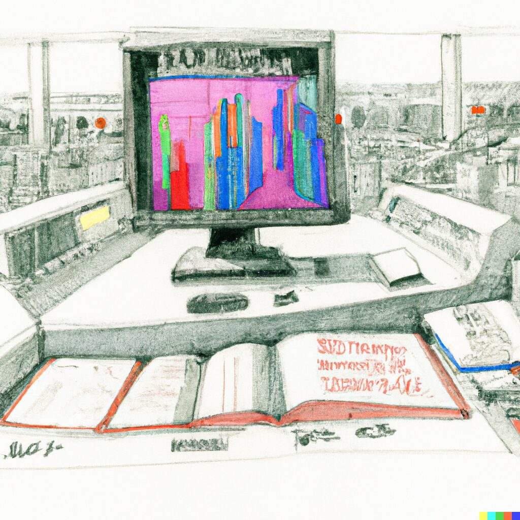 openbb vs. bloomberg terminal in coloured pencil