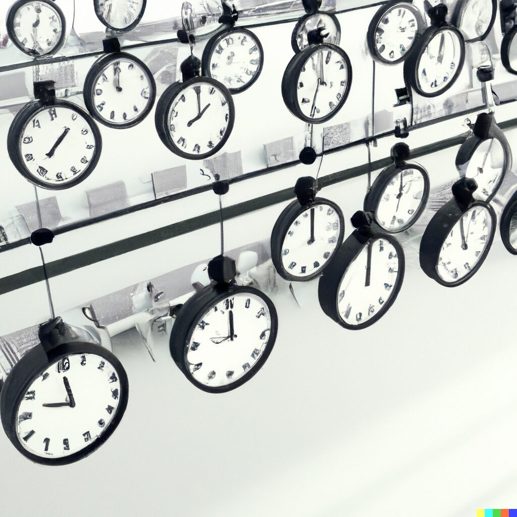 2053-3D Render-office clock-hanging on wall-digital art